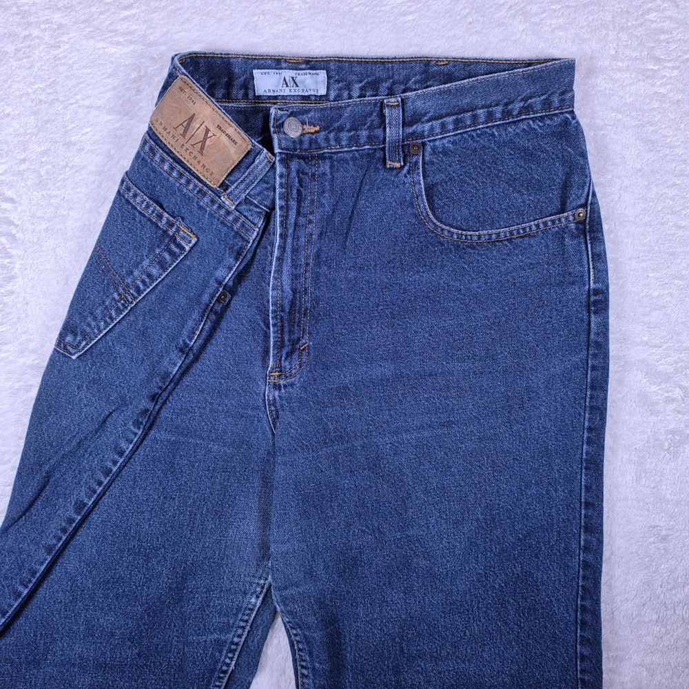 VTG Armani Exchange J05 Mens 38/32 Blue Classic Fit Straight Leg Jeans USA Made